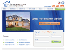 Tablet Screenshot of aladdininsulation.com